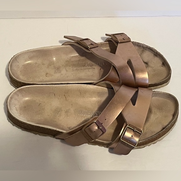 Birkenstock Yao Lux Electric Metallic Rose Gold Sandals - Picture 3 of 16